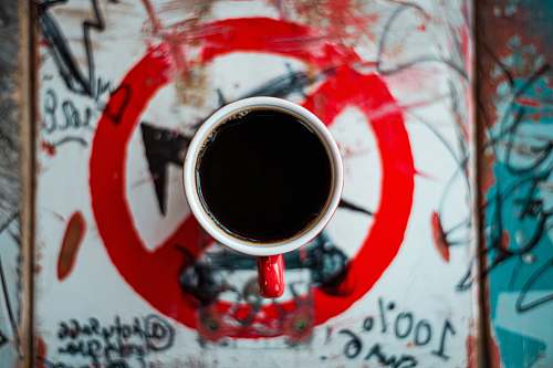 coffee cup red and white ceramic mug skatepark vrbno pod pradědem